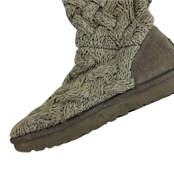 UGG Isla Sweater Cable Knit Boots in Gray Size 7 - Picture 6 of 16
